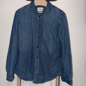 Goodfellow & Co Men’s Dark Blue Denim Button-Down Shirt Size Medium-G